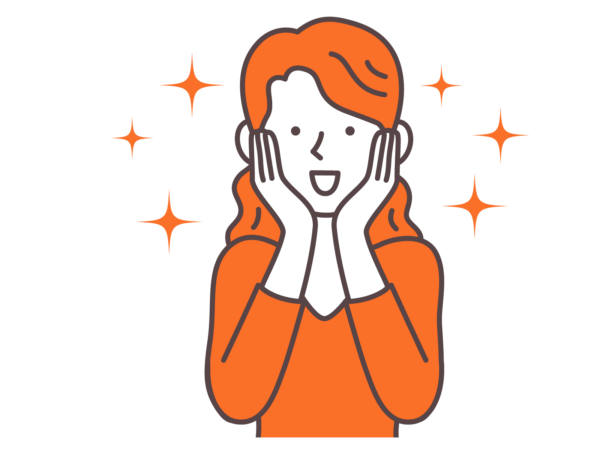 キラキラしている女性イラスト